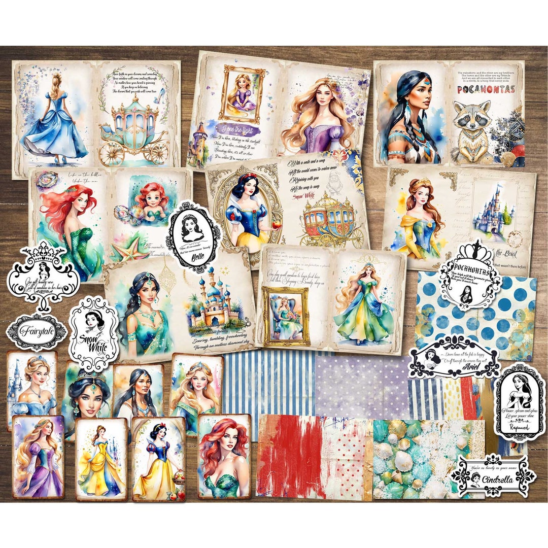 Princess Junk Journal ,girl Junk Journal ,disneyland ,little Girl ,junk ...