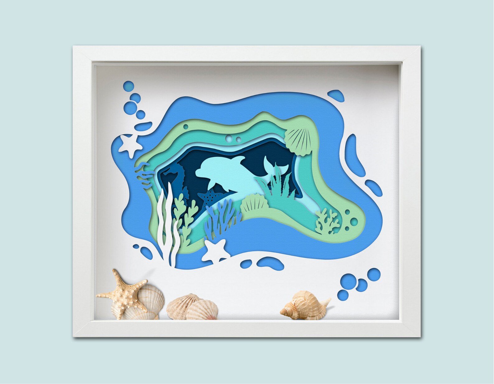 Underwater 3d Layered Svg,sea Paper Art,ocean Paper Cut Template,paper ...