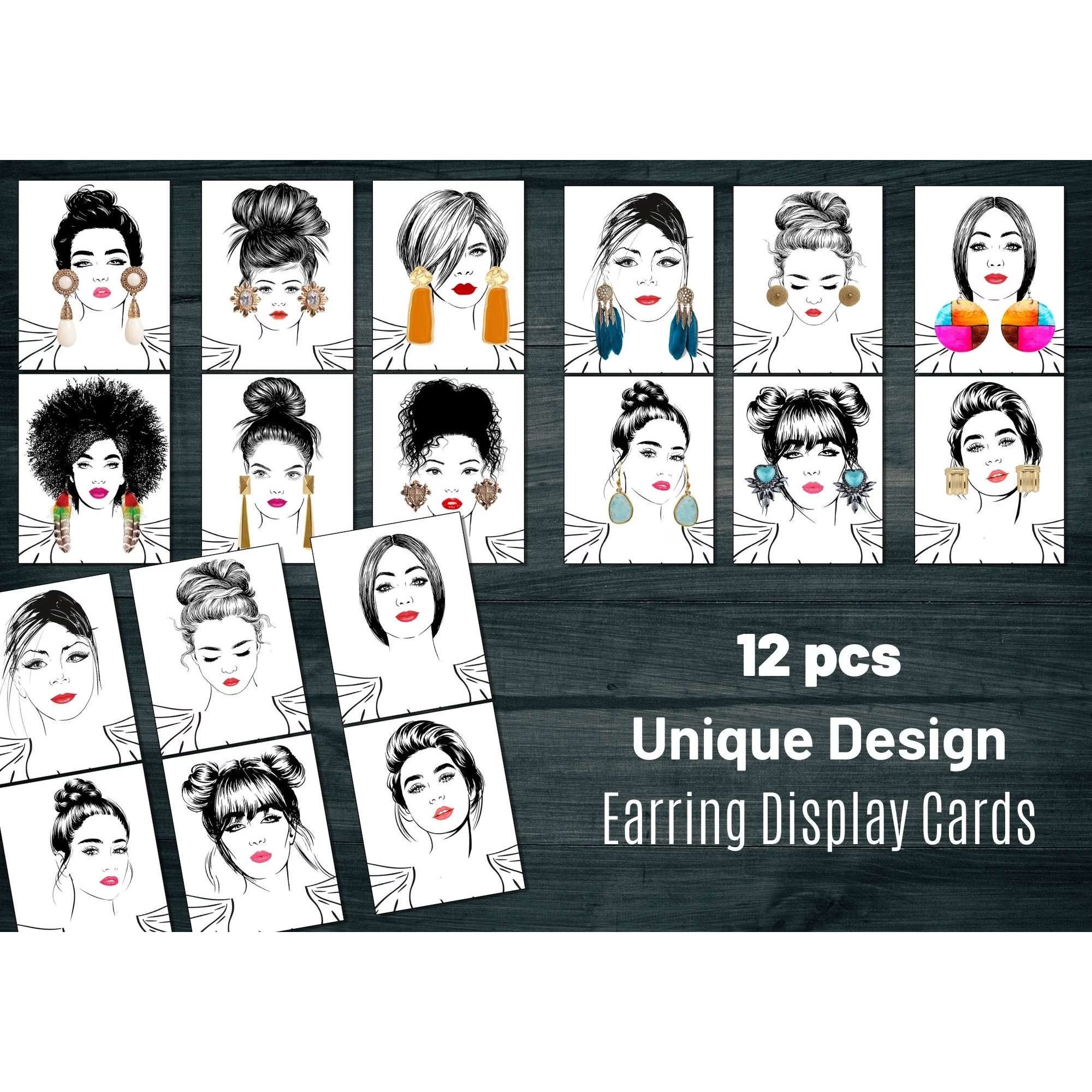 Temlum 50 Pcs Standing Earring Display Cards Earring Cards for