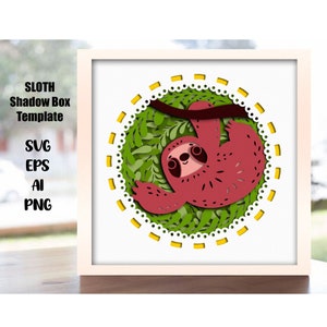 Sloth 3d layered svg,sloth bear paper art,turtle paper cut,svg,paper craft,stylized sloth svg,sloth shadow box,digital file,cricut file