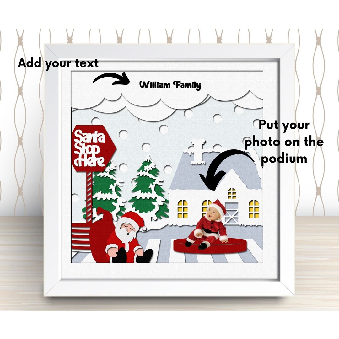 Customizable Shadow Box Svg,3d Christmas Shadow Box3d Winter Svg