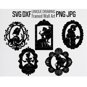 Princess svg,Disneyland svg,frame svg, princess template svg ,wall art,cricut projects,digital template,layered svg,3d printable svg,digital