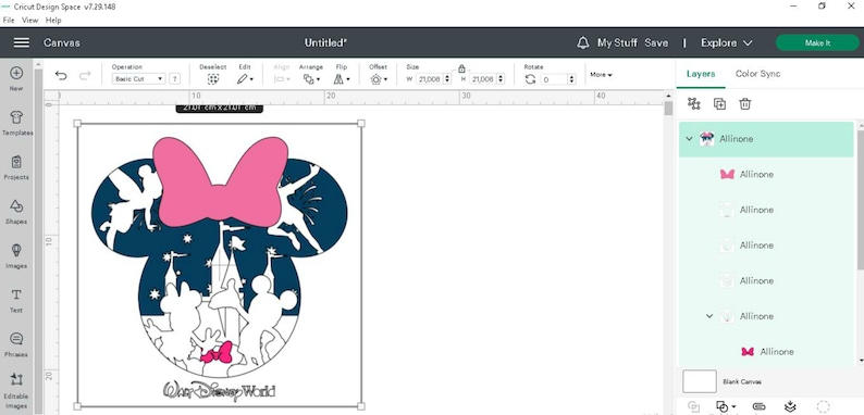 SVG 3D en capas de Disneyland, SVG 3D en capas, plantilla de caja de sombra SVG, caja de sombra SVG, Cricut, productos digitales, archivo SVG en capas, proyectos de corte de papel imagen 4