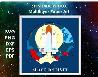 Space 3d layered svg,3d layered svg,space shadow box template svg ,shadow box svg,for cricut,digital template,layered svg file
