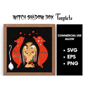 3D HALLOWEEN shadow box-3D witch svg-3d halloween svg-halloween  shadow box, template-for cricut -for silhouette-for glowforge-layered svg