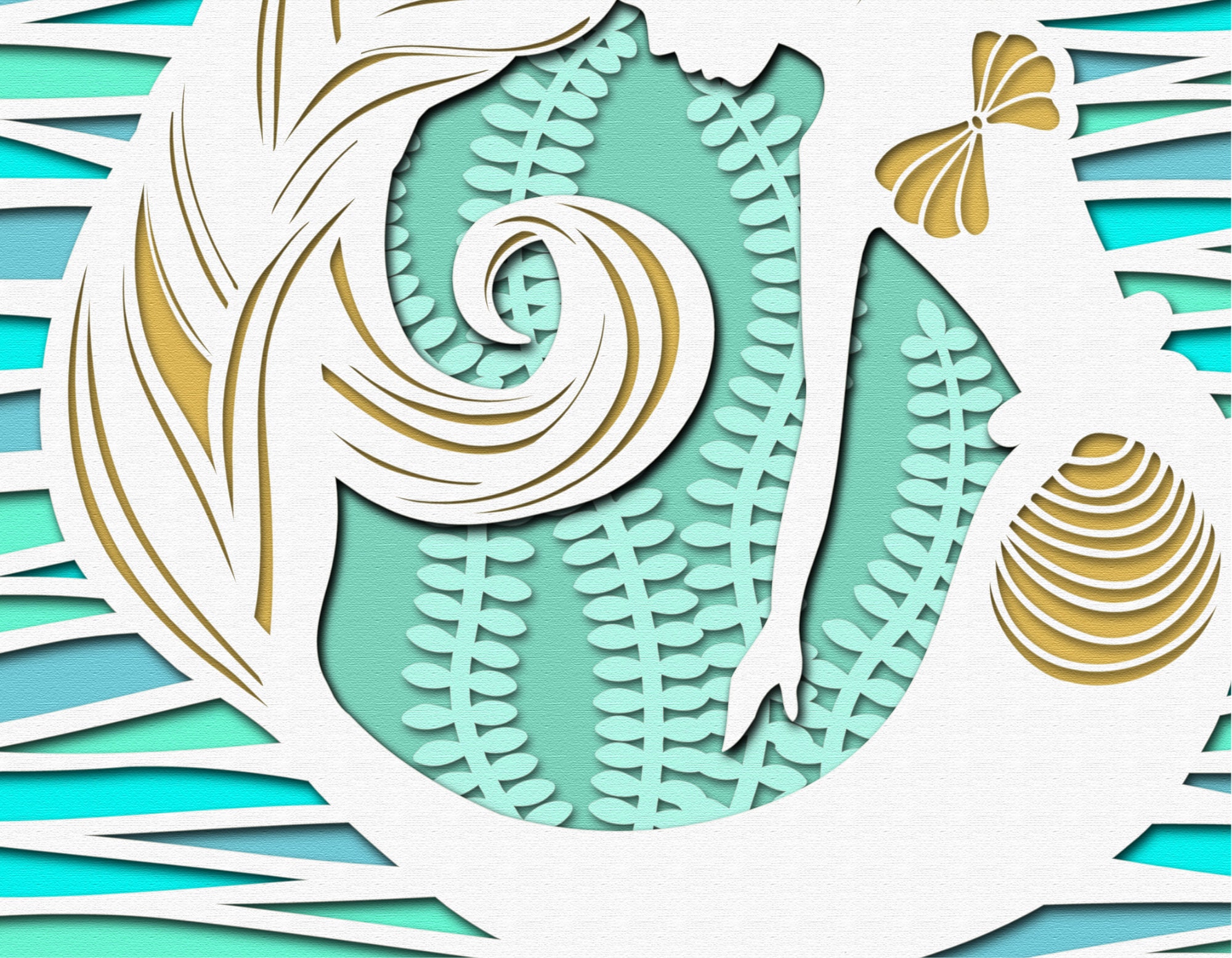 Mermaid 3d Layered Svg,laser Cut Project, Shadow Box Template , Dxf ...