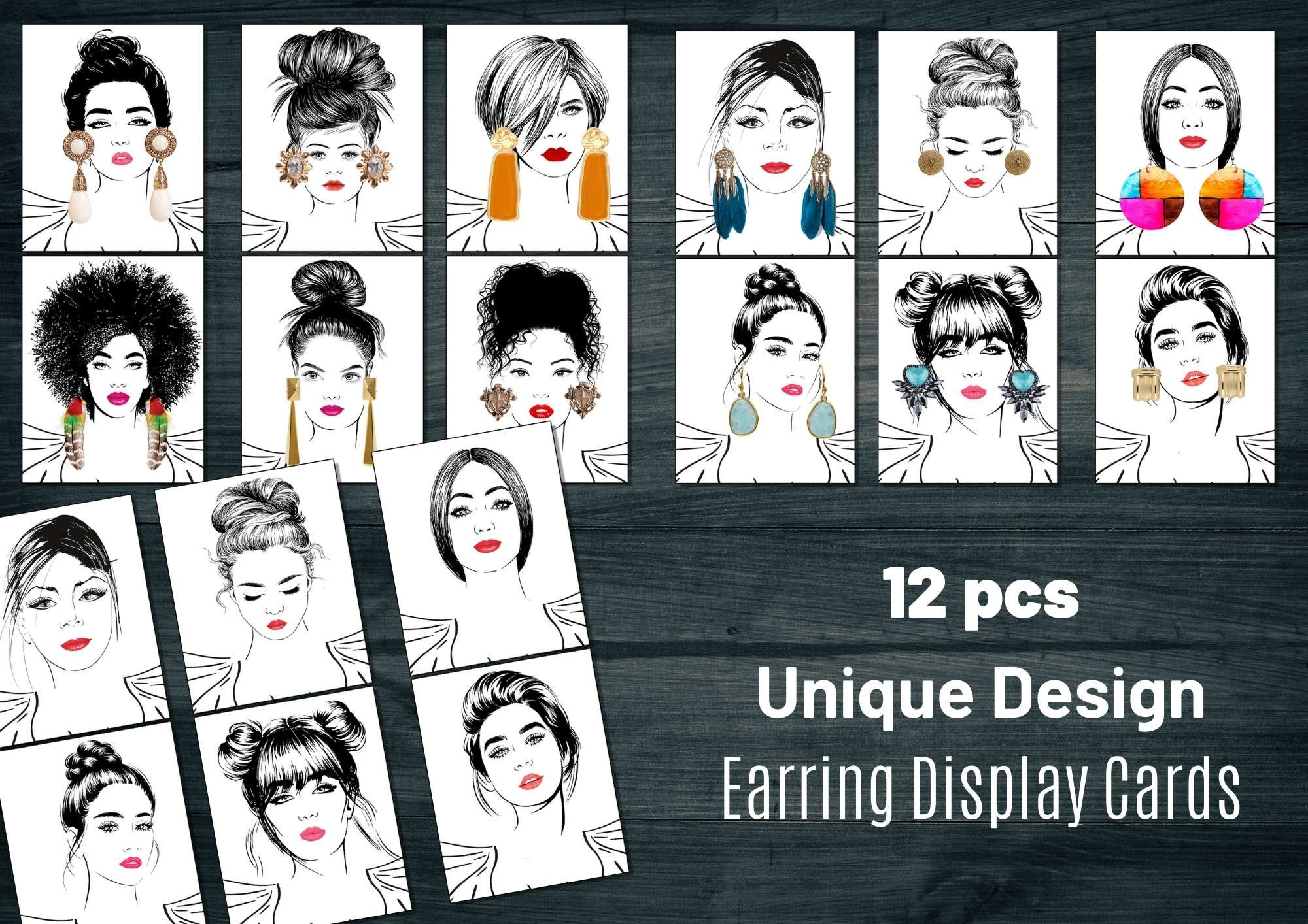 Unique printable Earring Card custom Jewelry Display - Etsy unique-printable-earring-card-custom-jewelry-display-etsy