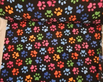 Half meter dog cat paw Soft fleece fabric brown Premium Quality soft material animal print