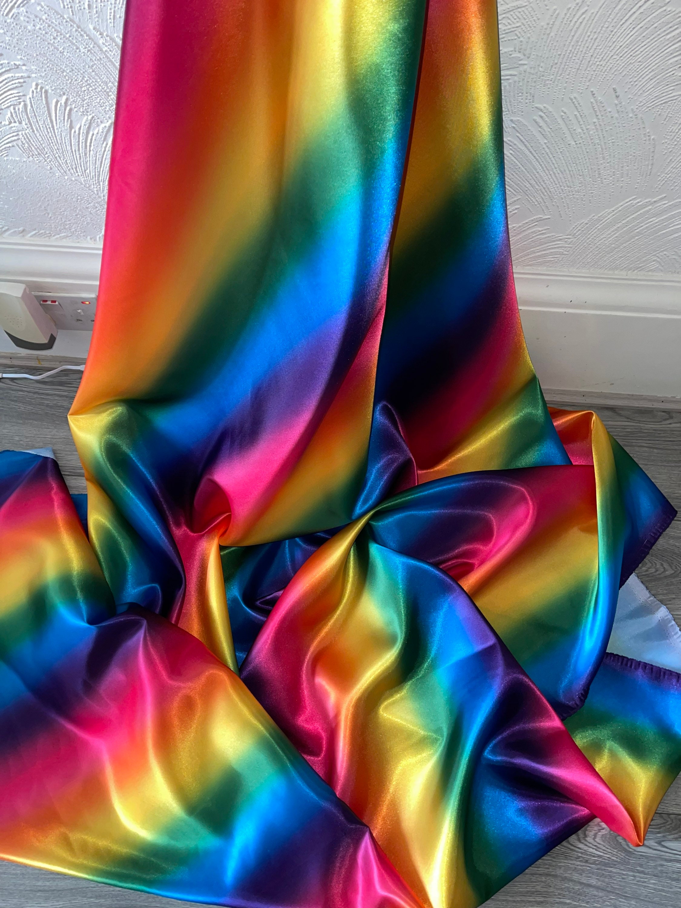 Rainbow 2024 satin fabric
