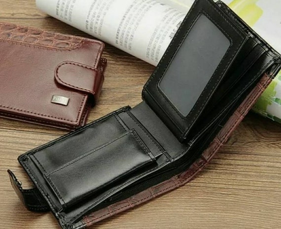 Leather Purse Men Wallet Luxury  Credit Card Phone Holder Pouch