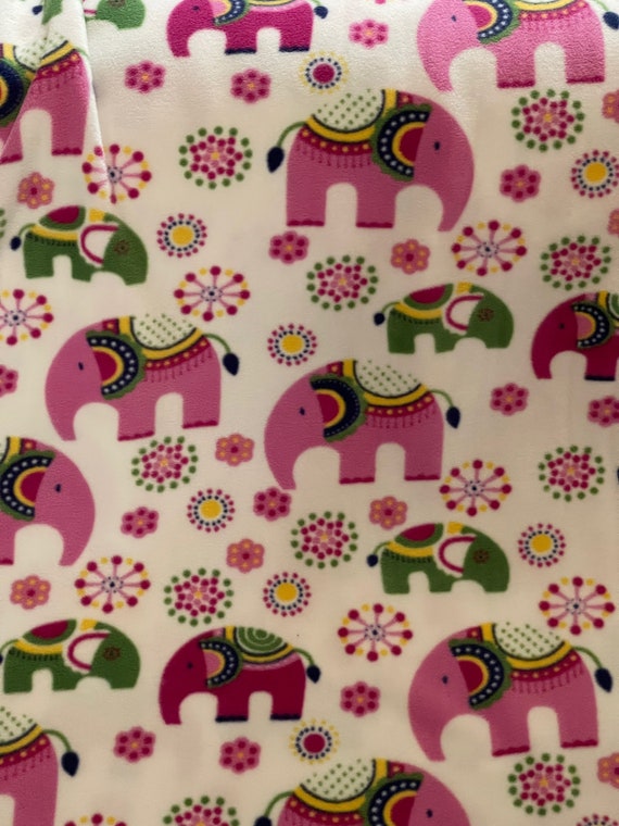 Pink elephant fleece fabric sale
