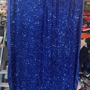 1m royal blue  bridal velvet sequin fabric 58" wide