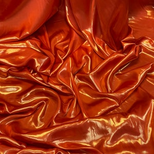 1m redey  orange / gold colour shimmer Charmeuse Silky Satin Dress Polyester Fabric 150cm wide