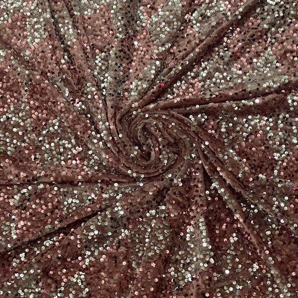 1m Dusty pink gold  sequin  bridal velvet sequin fabric 58" wide