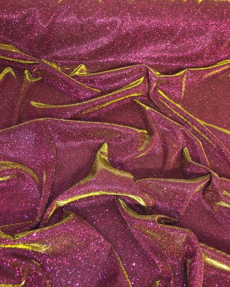 1m pink /gold shimmer moonlight glitery strch fabric Etsy