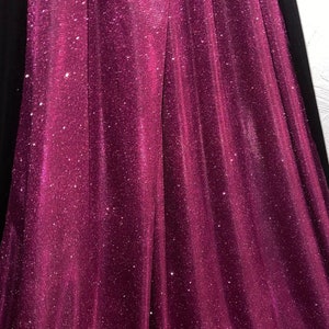 1m fuchsia pink shimmer moonlight glitter stretch fabric 58" wide