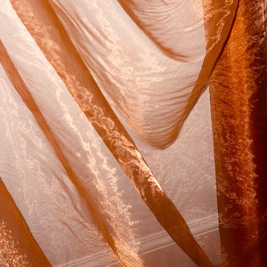 1m burnt orange sheen organza fabric  58”wide