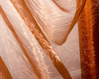 1m burnt orange sheen organza fabric  58”wide