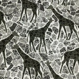 1m  white  grey black giraffe printed Brush Brushed Cotton - 100% Pure Cotton  Warm Soft Touch Fabric 45" wide