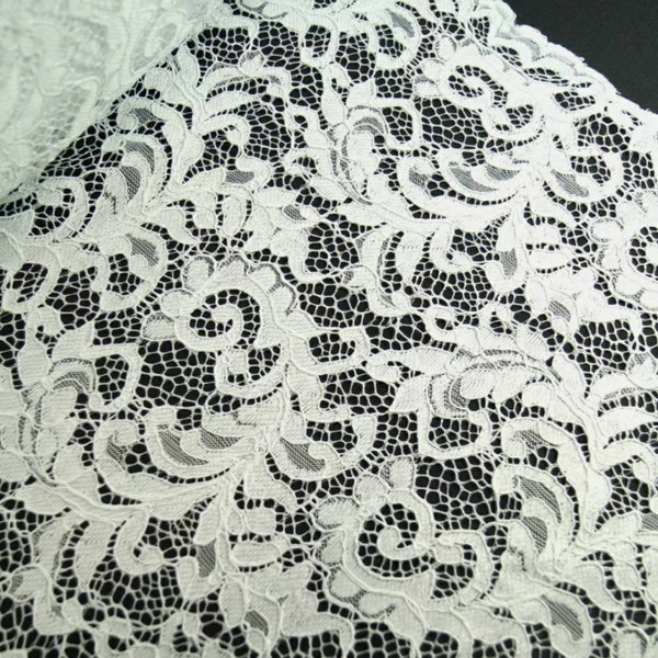 1m Ivory Raschel geschnürter Spitze-Stoff von Stoff Freiheit Braut Hochzeit Kleid 150cm breit