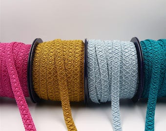 Treccia di cordoncino con motivo incrociato - 12 mm - al metro - 7980