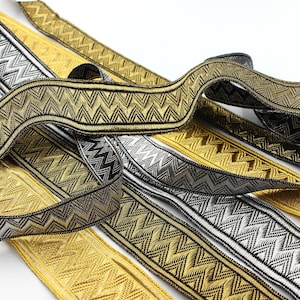 Trenza metálica con patrón en zigzag x 1 m - 8343