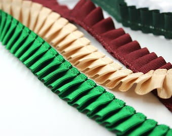 Side-Pleated Taffeta Ribbon - 16mm - by the metre - 7110