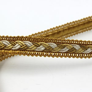 Gimp Braid With Small Plait 12mm 9844 Muted Gold Mix 0615