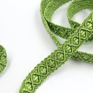 Gimp Braid With Criss Cross Design 12mm 7980 Apple Green 0319