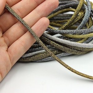 Metallic Braided Cord 4mm - by the metre - 7350
