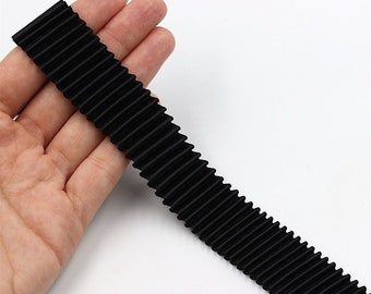 Concertina Satin Trim BLACK 25mm 3285