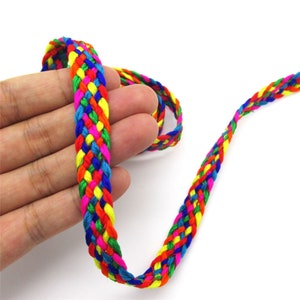 Bright Multi Coloured Woven Braid ASSORTED 10mm 6874