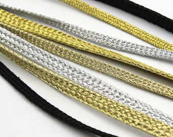 Metallic Woven Flat Braid - by the metre - 7979