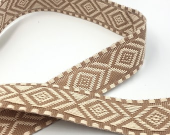 Cotton Geo Braid BEIGE IVORY 27mm 6128