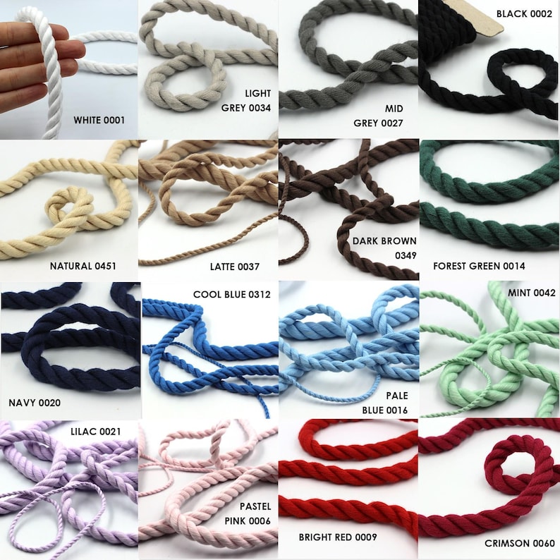 Cotton Chunky Twisted Cord x 1m - 9869