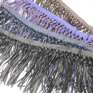 Faux Leather Knot Fringe - 17cm - by the metre - 6390