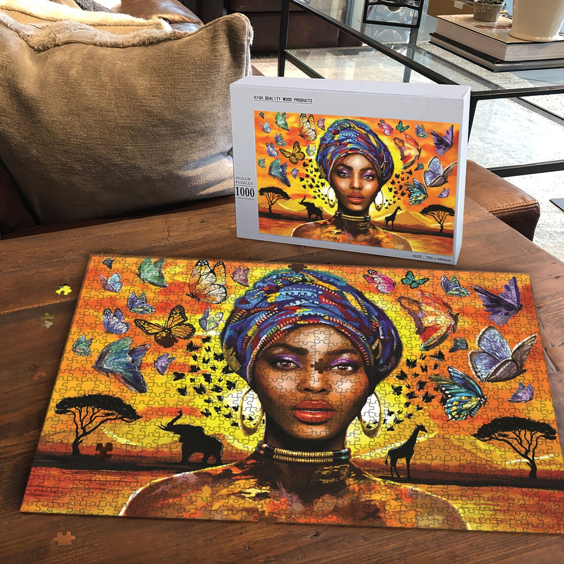 Black Woman Jigsaw Puzzle Afro Woman Jigsaw Puzzles Nature | Etsy