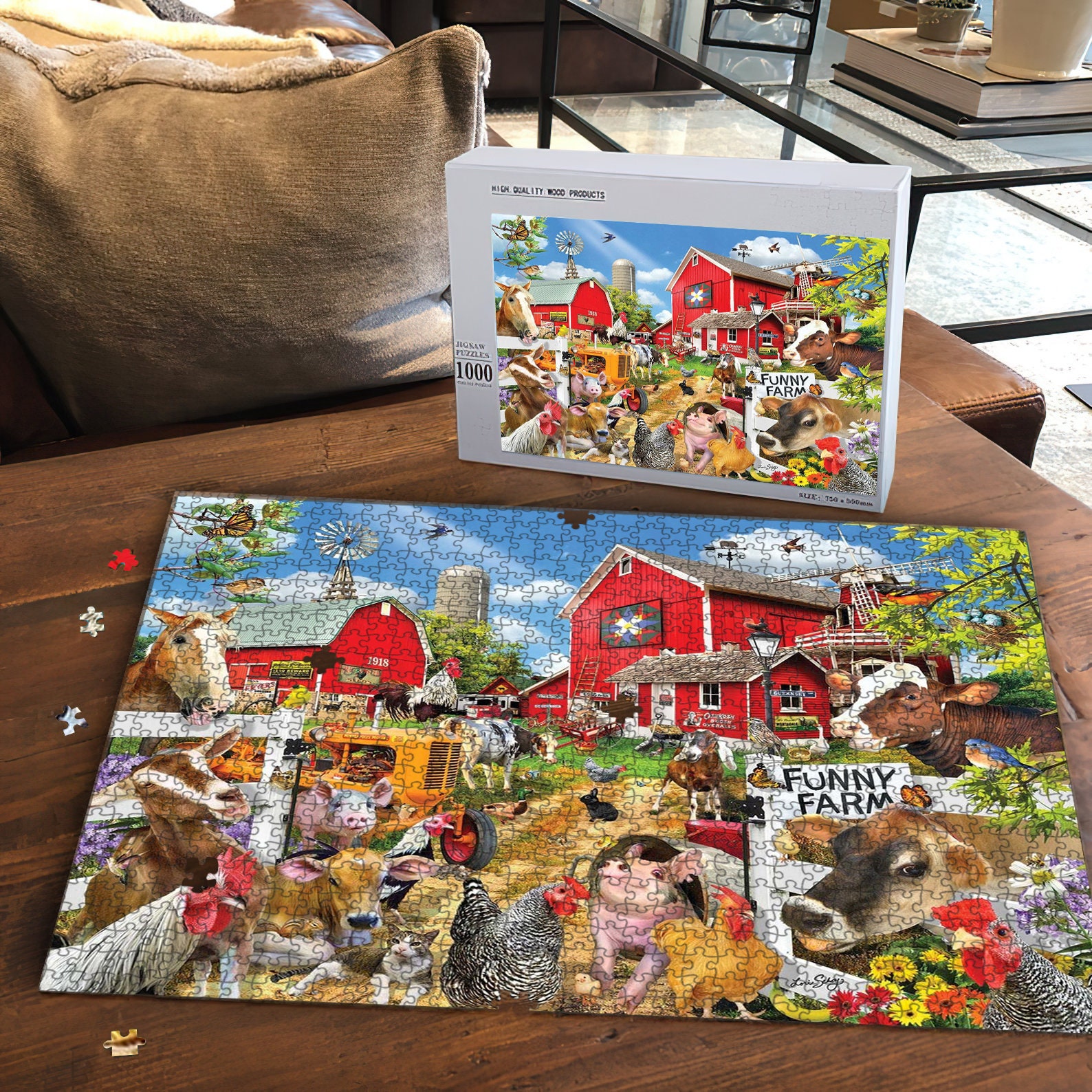 Chaos Am Valentinstag – 1000 Teile Puzzle Von Ricardo Galvao, Fertiges Motiv 66 X 50 Cm