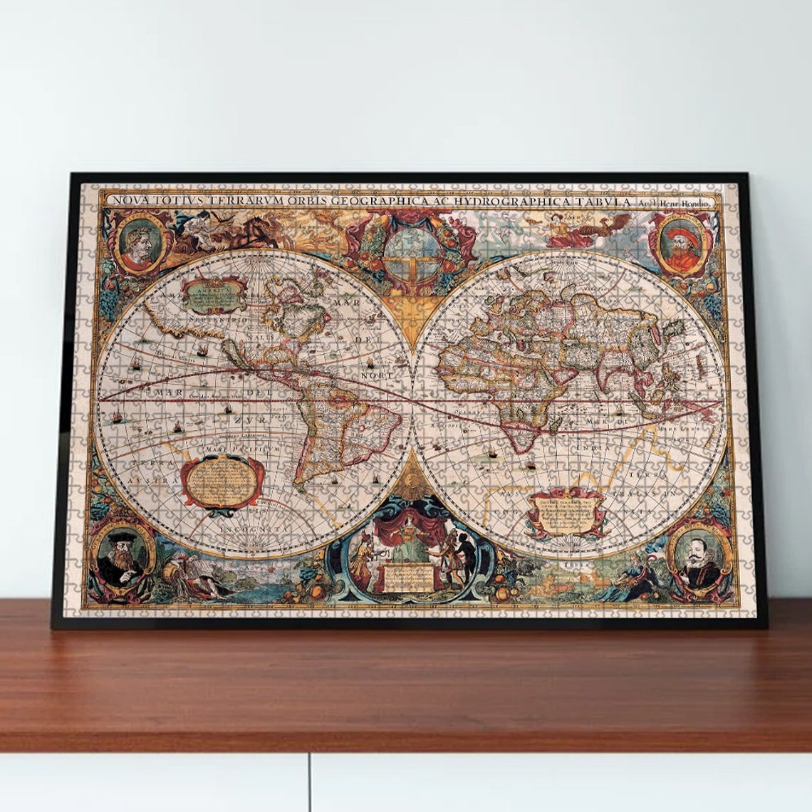 Old World Map Jigsaw Puzzle 1630 Antique Fine Art Print by | Etsy