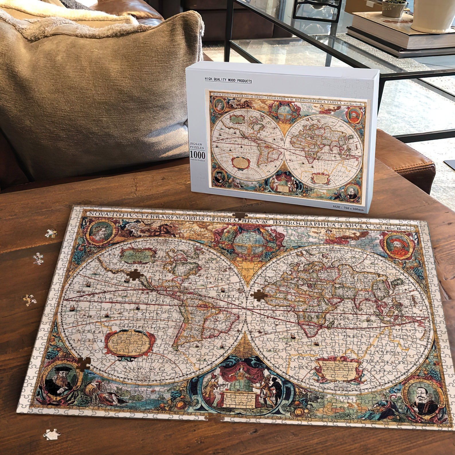 old world map jigsaw puzzle 1630 antique fine art print by etsy