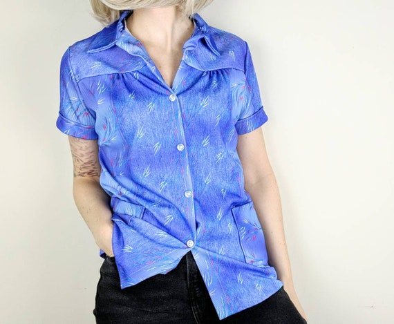 Periwinkle Blue 80s Dress~ Maggy Boutique ~ Tulip Sleeves ~ Vintage ~ Secretary Dress ~ Modest