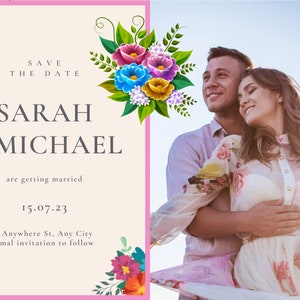save the date template Canva, 15 different editable save the date templates pack download