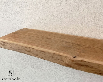 Shelf board oak tree edge wood solid oiled shelf Many sizes available, also custom-made