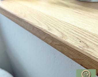 Window sill made of solid wild oak, 20 mm thick – custom-made and sustainable. Smoothly sanded, oiled. Perfect for individual design.