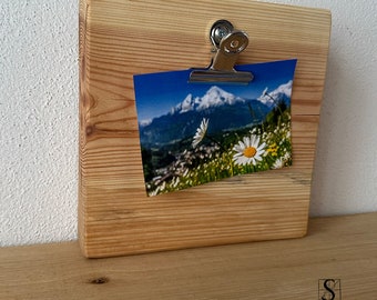 Porte-photo en pin, porte-notes, porte-liste en bois massif