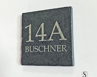 Hausnummer Adressschild Schild aus Naturstein verschiedene Größen und Designs handmade