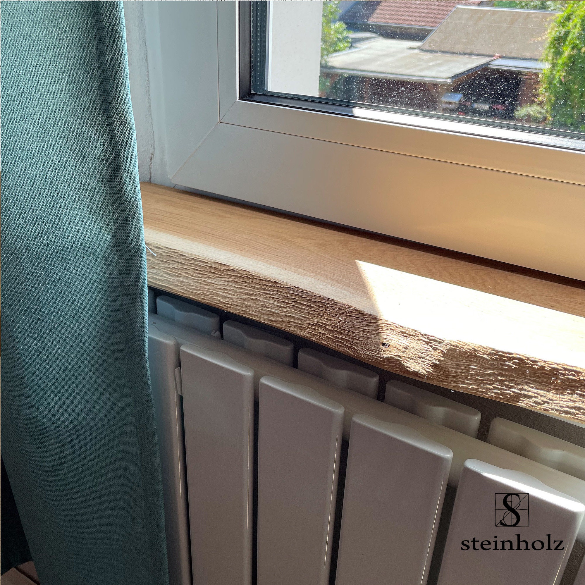 Wall Board Windowsill Cover Plate Oak Tree Edge Solid Brushed and Oiled  Wood Shelf Many Sizes Available, Also Custom-made Products 