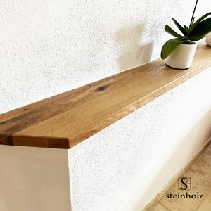 Wall board, oak, tree edge, solid brushed wood, oiled shelf, many sizes available, also custom-made