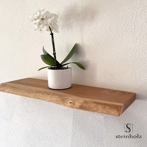 Shelf board oak tree edge wood solid oiled shelf Many sizes available, also custom-made image 2