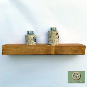 Narrow wall shelf made of solid wood – rustic design, perfect for books, plants, and decorations. Available in a variety of colors, sturdy, and space-saving.